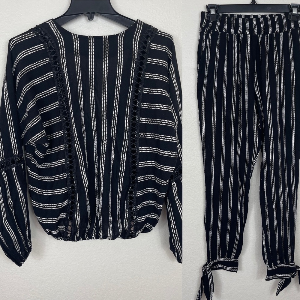 Beach Riot Black & White Striped Jumpsuit
